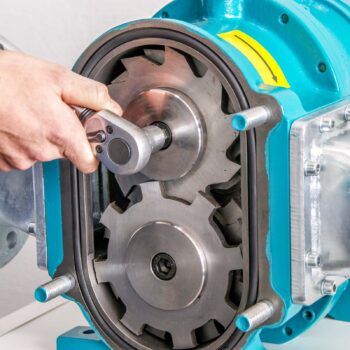 Wartung einer Drehkolbenpumpe